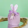 Bolsa de Dulces de Boda de Terciopelo con Orejas de Conejo Caja de Frutas para Dulces de Boda Regalo de Acompañamiento de Boda Bolsa de Regalo de Retorno de Boda