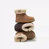Botas de Nieve de Algodón para Niñas 2026 Invierno Nuevas Retro Zapatos de Algodón con Felpa Botas Cortas con Felpa Botas de Piel