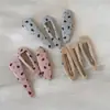 Pinza para el pelo ovalada de estilo coreano con estampado suave y diseño único, pinza lateral para niñas, pinza BB geométrica de moda