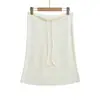 299-26 Outono Estilo Coreano Casual e Suave Fluido Cordão Cintura Alta Amarração na Cintura Emagrecedor e Elegante Saia