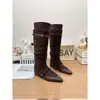Nueva Colección Otoño 2026: Botines de Punta Aguda con Tacón Oculto de Estilo Europeo y Americano para Mujer, Botas de Montar de Caña Alta de Moda y Versátiles