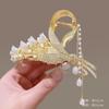 Presilha de Cabelo de Liga Trendy de Alta Qualidade Borboleta Tassel Grande para Mulheres Parte de Trás da Cabeça Presilha Tubarão Acessório de Cabelo Adorno de Cabeça Grampo de Cabelo