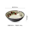 Vajilla en idioma Hua, adecuada para tazón de cerámica de estilo japonés, tazón de arroz simple y creativo para el hogar, tazón de fideos, tazón de sopa, plato, ligero defecto.