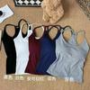 Camisola con Almohadillas para Cubrir los Senos, Camisola de Chica Hot para Niña, Capa Interior de Puro Deseo para Mujer, Top Íntimo Ajustado con Espalda Bonita