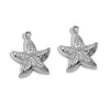Múltiplos Estilos de Acessórios para Joias em Aço Inoxidável 304, Banhado a Ouro Real Pingentes de Animal Vazado Dupla Face, Concha, Estrela do Mar, Peixe