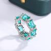 Anillo de Mujer de Piedra de Simulación Paraíba Caperucita Roja recomienda Joyería de Montaje Alto Anillo con Topacio Citrino Incrustado