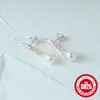 Nuevos pendientes de perla irregular vintage de plata de ley 925 Pendientes de diseño de nicho de temperamento de venta caliente europea y americana