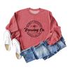 Sudadera de cuello redondo con estampado Go de Boobery Brewing de Mamá Europea y Americana, Sudadera Versátil para Mujer
