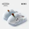 Pantuflas de Algodón Conejo Pícaro Manzana Lindas Más Terciopelo Eva Cálidas Suela Gruesa Antideslizantes Hogar Interior Invierno para Mujer