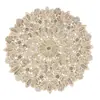 Posavasos Redondo Bordado Antideslizante Aislante Térmico de Lujo Ligero, Tapete Bordado para Tazón, Tapete Decorativo para Mesita de Noche, Tapete de Mesa Estilo Étnico