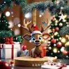 Set de Colgantes Decorativos Navideños Planos de Acrílico Populares Transfronterizos de Ciervo de Dibujos Animados 2D