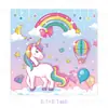 Nuevo plato de papel, vaso de papel, servilleta, mantel, juego de vajilla desechable de decoración para fiesta de cumpleaños infantil de unicornio transfronterizo