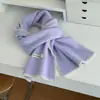 Bufanda de Punto Overlock de Color Puro Coreana para Mujer 2025 Nueva Versátil Caliente Protección para el Cuello Anti-Frío Bufanda Simple de Gama Alta