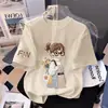 Ropa de Algodón Puro de Manga Corta para Niños 2026 Ropa Familiar para Niños de Algodón Puro Ropa de Verano Dibujos Animados Dulces Camiseta de Manga Corta para Niñas Top Casual t