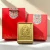 Estatueta de Buda de Ouro Puro 999 para o Ano de Nascimento, Estátua de Buda das Oito Divindades Guardiãs com Moldura de Folha de Ouro, Presente de Negócios para Idosos, Oração por Bênçãos