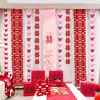 Decoração de Quarto de Casamento Decoração de Teto para a Nova Casa dos Noivos com Borboletas 3D para Quarto e Sala de Estar com Caracteres Longos "Felicidade Dupla"