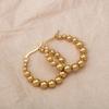 Acero Inoxidable Europeo y Americano Estilo Ins Transfronterizo Nicho Estilo Coreano Retro Redondo Aretes con Cuentas Aretes Dorados para Mujer Aretes Aretes