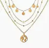 XP17 Colar Empilhado Multicamadas Personalizado Mais Vendido Colar Transfronteiriço Europeu e Americano Pingente Pequeno Duro Feminino Corrente Clavícula neckl