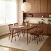 Mesa de Comedor de Madera Maciza Color Nogal Madera de Caucho Sala de Estar del Hogar Apartamento Pequeño Mesa de Comedor Sencilla Mesa para Comer Mesa de Comedor y Sillas para el Hogar