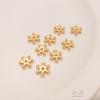 Cuentas grandes de copo de nieve de 9 mm de oro real chapado en color oro bolsa de 14 quilates, hechas a mano, para pulsera espaciadora DIY, accesorios para pulsera
