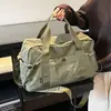 Bolsa de Viagem Grande Capacidade Feminina, Bolsa para Yoga e Fitness, Xadrez Estilo Floresta, Bolsa de Mão para Viagem de Curta Distância, Bolsa de Armazenamento