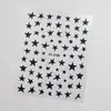 Pegatinas para Uñas Estrellas Chuecas Doradas y Plateadas Blanco y Negro Coloridas Estrellas de Cinco Puntas 3D con Adhesivo Calcomanías Decoraciones para Uñas