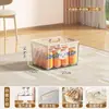 Caja de Almacenamiento Transparente Portátil para el Hogar, Engrosada, Sellada, a Prueba de Humedad, para Ropa y Libros, Caja Organizadora de Plástico de Gran Capacidad