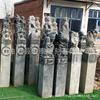 Pilar de mármore antigo para amarrar cavalos, escultura em pedra, animal, pilar de mármore, pilar antigo para amarrar cavalos, pilar de pedra azul