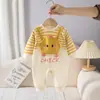 Mameluco 3D de Pollito para Bebé con Tirantes Falsos, Lindo Conjunto Rayado Amarillo y Blanco para Gateo Diario, Cómodo Mameluco para Bebé para Estar en Casa