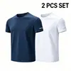 Comercio Exterior Transfronterizo Ropa de Verano Fina para Hombre Ropa para Correr Ropa de Entrenamiento Físico Transpirable Manga Corta Deportiva Camiseta de Seda Helada de Secado Rápido