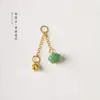 Novo Estilo Chinês Antigo Dourado Areia Banhado a Cobre Pingente de Cabacinha de Jaspe Lótus Borla Pulseira Pingente Produto Semi-Acabado DIY