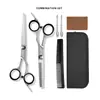 Conjunto Profissional de Tesouras para Corte de Cabelo Tesouras Especiais para Barbearia Ferramentas Conjunto Completo Tesouras Desbastadoras Especiais para Cabeleireiro Preto