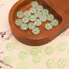 10x 10mm imitação de jade gelo vidro trevo de quatro folhas flores contas soltas miçangas vintage feito à mão DIY acessório para grampo de cabelo colar