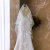 Véu Longo Tridimensional de Borboleta com Contas Estilo Francês de Camada Única para Noivas, Fotografia de Casamento, Comprimento até o Chão, Comércio Exterior, Atacado Transfronteiriço