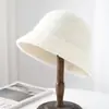 Sombrero de Pescador Peludo de Otoño e Invierno para Mujer, Color Puro, Pequeño Sombrero de Pescador que Muestra la Cara, Sombrero de Pescador de Felpa a Prueba de Viento y Cálido