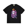 Camiseta Bape Verano Cabeza de Simio Mono Pequeño Camuflaje Camiseta de Manga Corta con Cuello Redondo para Hombre