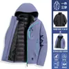 Chaqueta 3 en 1 para mujeres y hombres, adecuada para personas petite, chaqueta hardshell para senderismo al aire libre, a prueba de viento e impermeable, adecuada para viajes y alpinismo