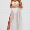 Vestido maxi blanco de malla, popular en Amazon y AliExpress, para Europa y América, con envío de una pieza al exterior.