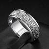 Anillo Giratorio Mantra de Seis Palabras, Plata Pura S925, Anillo de Cola Retro Trendy para Hombre que Atrae la Fortuna, Sin Desvanecimiento, Personalizado, Forma Redonda