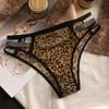 Nova Série de Estampa de Leopardo de Verão Renda Sexy de Seda Gelada Roupa Íntima para Mulheres Cintura Baixa Confortável Algodão Puro Virilha Calcinhas para Mulheres