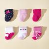 6 Pares de Calcetines Lindos para Bebé de Colores Dulces y Elegantes, Calcetines Cálidos de Felpa para Recién Nacidos para Otoño e Invierno, 0-12 Meses