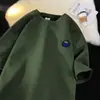 Camiseta de ante de manga corta para hombre, diseño de verano, marca de moda nicho con sentido, talla grande, casual, camiseta de media manga pesada de 320g