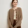Cárdigan de Punto Grueso de Cachemira Retorcido de Siete Agujas para Mujer, Manga Larga, Holgado, Aspecto Adelgazante, Chaqueta Cálida, Cuello Redondo, de Botones