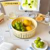 Bacia de Lavar Legumes de Camada Dupla Cesto Escorredor Prato de Frutas Fofo Novo Sala de Estar Doméstica Mesa de Centro Cesto de Frutas Cesto de Cozinha para Lavar Frutas e Legumes