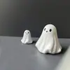 Decoração de Halloween fantasma branco ornamento de resina para casa e jardim, decoração de atmosfera de feriado, presente de atmosfera de feriado