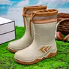 Zapatos impermeables de moda transfronterizos hasta la pantorrilla con cordón elástico, botas de lluvia para hombres, repartidores, ropa para exteriores, pesca, botas de lluvia antideslizantes