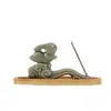 Suporte de Incenso Coelho de Jade com Padrão de Nuvem, Incensário de Coelho, Incensário Estilo Chinês, Ornamento Pet de Chá, Incensário de Coelho de Cerâmica Feito à Mão