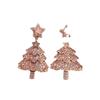 Brincos de árvore de Natal com estrela de zircônia rosa prateada Brincos de alta qualidade Brincos de luxo com luz de Natal transfronteiriça europeia e americana