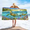 Tartaruga de Microfibra Lã Dupla Face Comércio Exterior Absorvente de Água Popular Toalha de Praia Secagem Rápida Estampa Digital Toalha de Banho Toalha de Praia