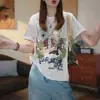 Indústria Pesada Paris Estampa Urbana Moderna Camiseta de Manga Curta Feminina Verão 2026 Casual Solta Versátil Emagrecedora Top 100% Algodão